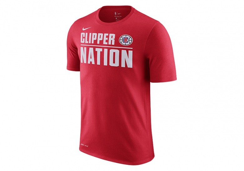 NIKE NBA LOS ANGELES CLIPPERS DRY TEE UNIVERSITY RED