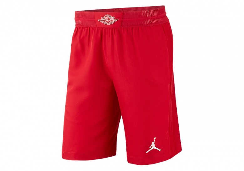 red and white jordan shorts
