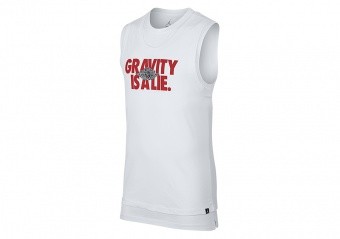 NIKE AIR JORDAN SPORTSWEAR DOUBLE-LAYER GRAVITY TEE WHITE