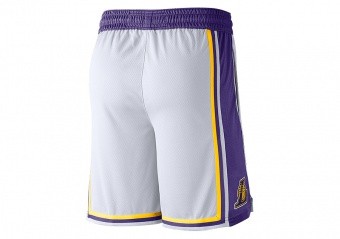 NIKE NBA LOS ANGELES LAKERS SWINGMAN HOME SHORTS WHITE