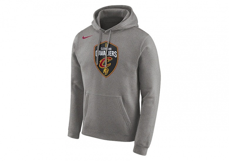 NIKE NBA CLEVELAND CAVALIERS LOGO HOODIE DARK GREY HEATHER