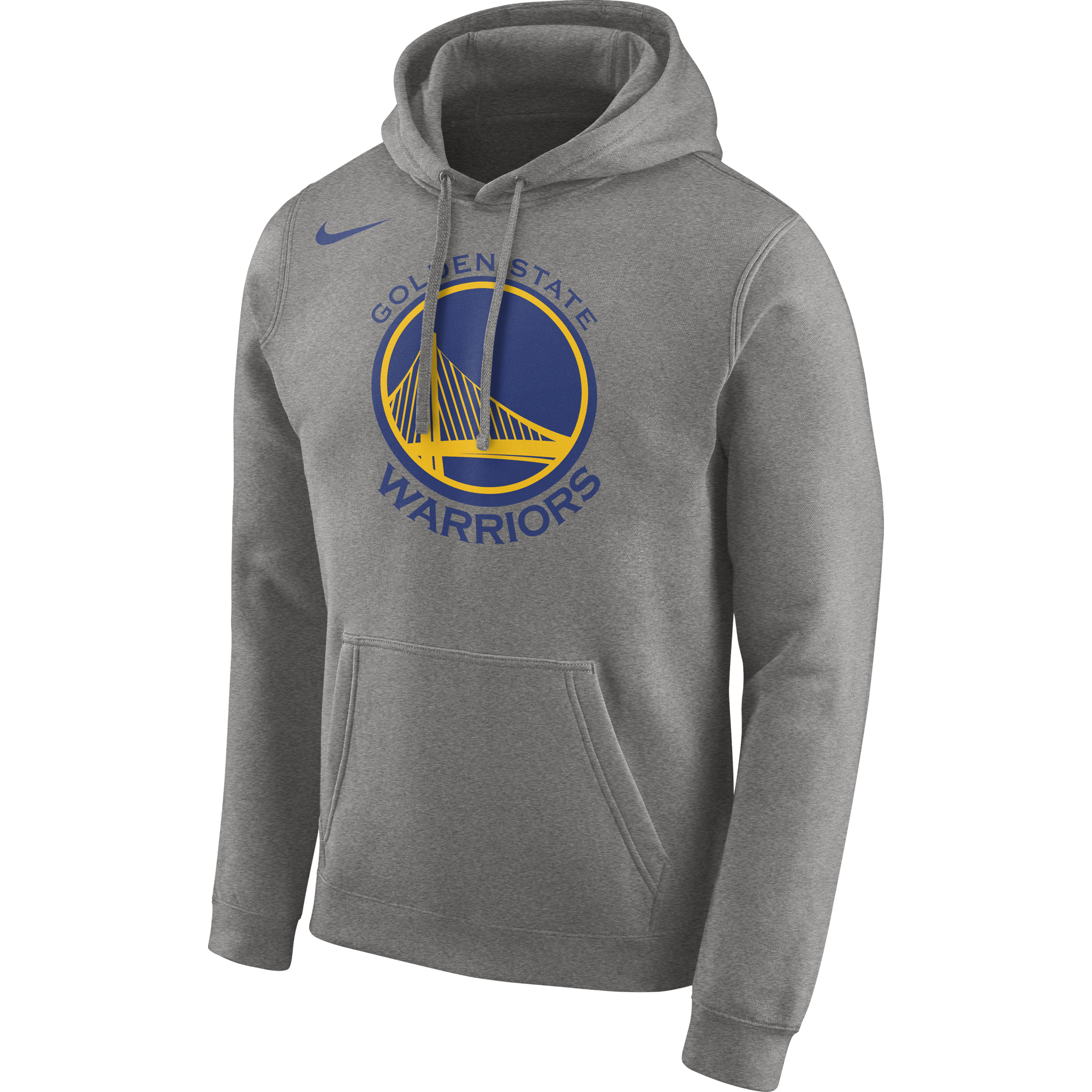 NIKE NBA GOLDEN STATE WARRIORS LOGO HOODIE DARK GREY HEATHER