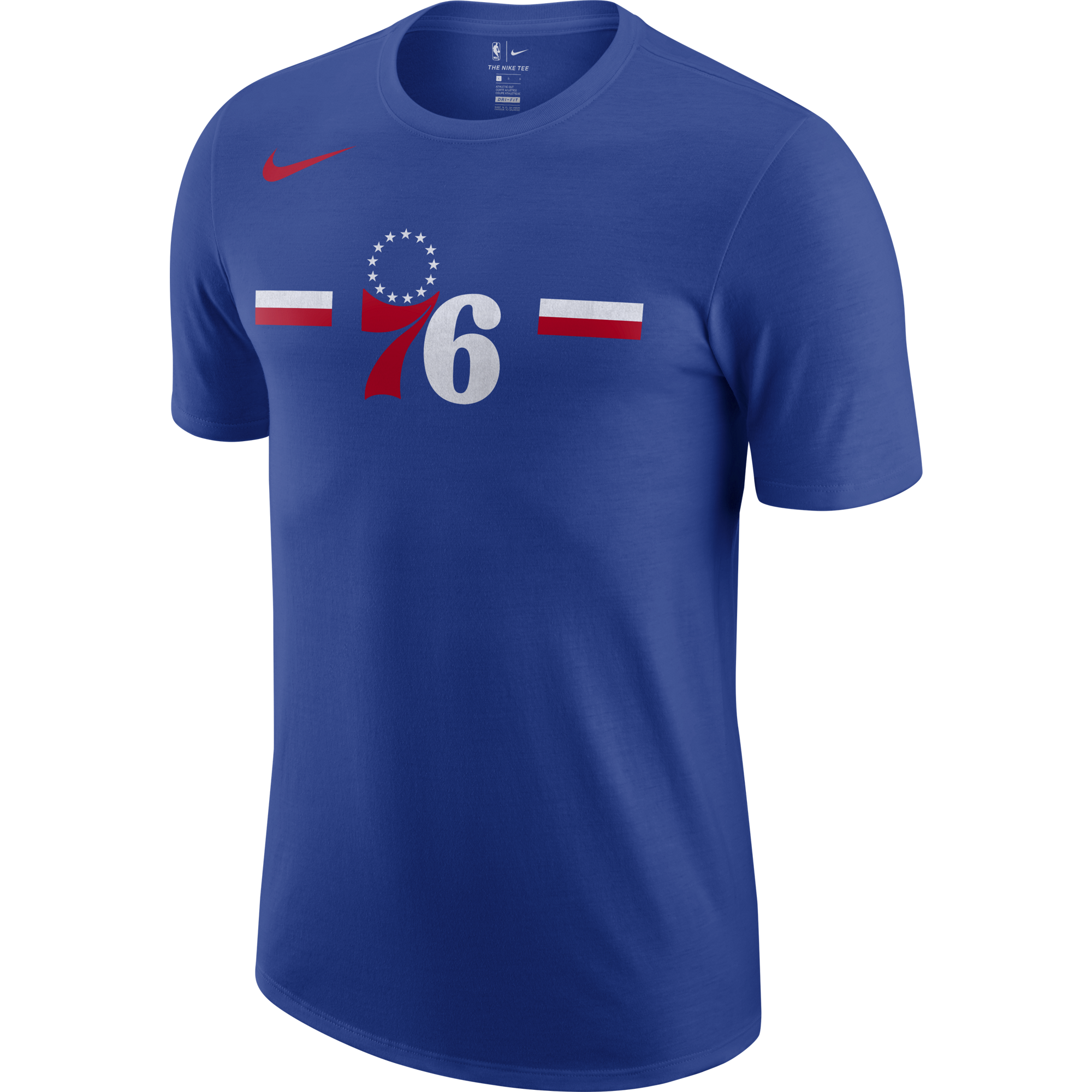 NIKE NBA PHILADELPHIA 76ERS LOGO DRY TEE RUSH BLUE
