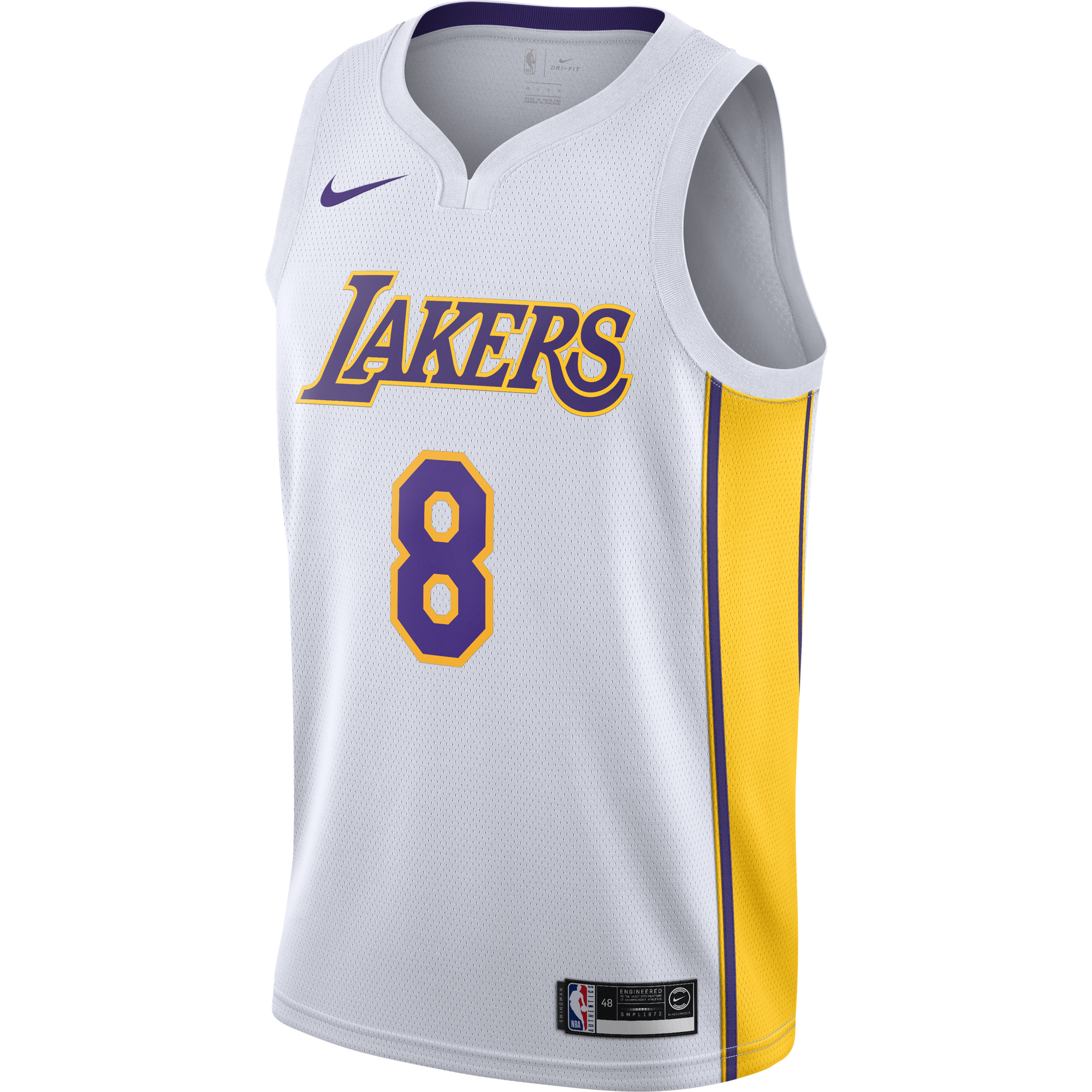 NIKE NBA LOS ANGELES LAKERS KOBE BRYANT SWINGMAN HOME JERSEY WHITE