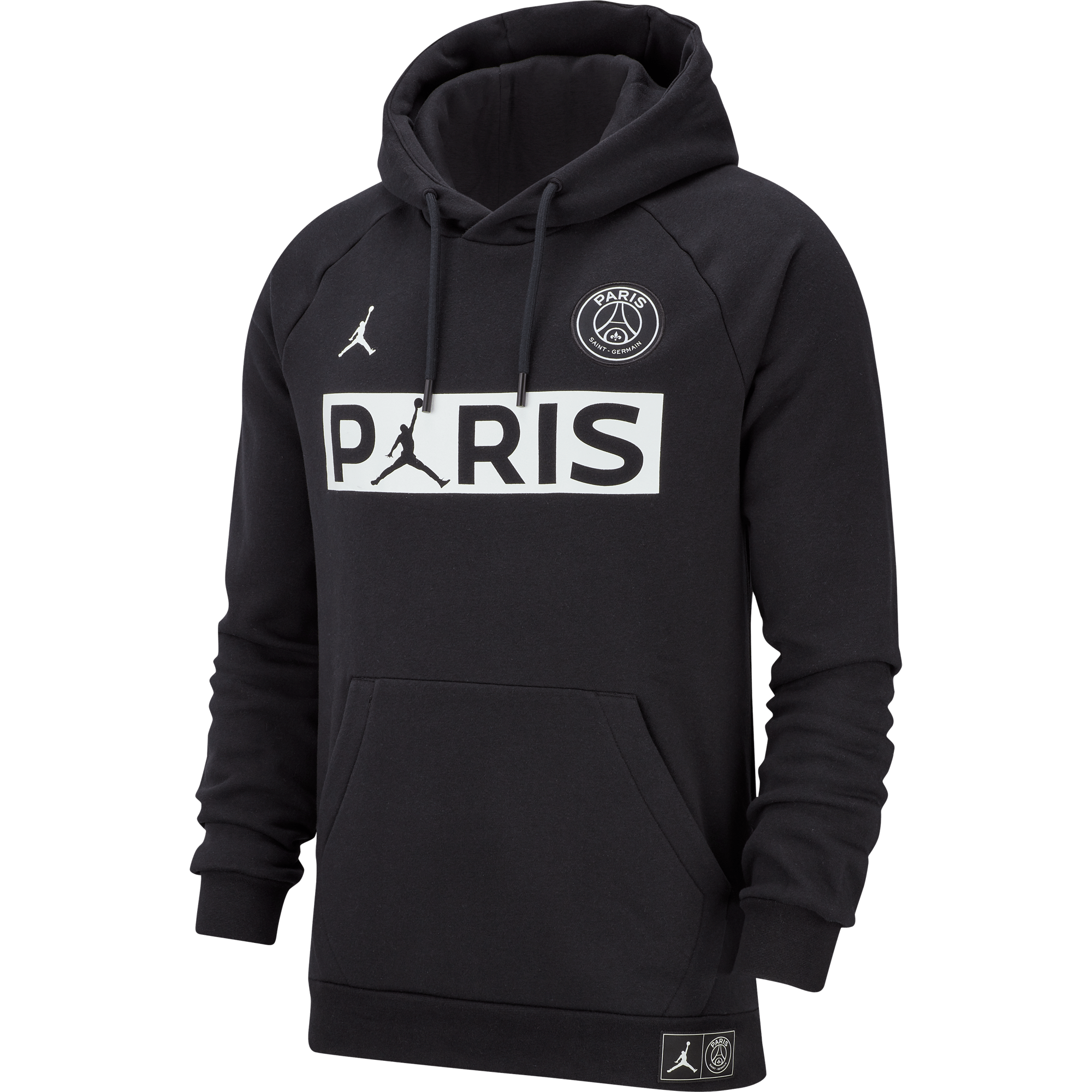 NIKE AIR JORDAN PSG PARIS SAINT-GERMAIN JUMPMAN FLEECE HOODIE BLACK