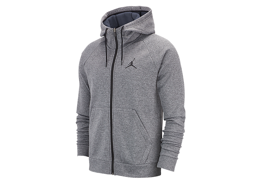 NIKE AIR JORDAN 23 ALPHA THERMA FLEECE HOODIE CARBON HEATHER