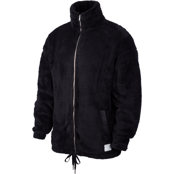 NIKE AIR JORDAN BLACK CAT SHERPA COACHES JACKET BLACK