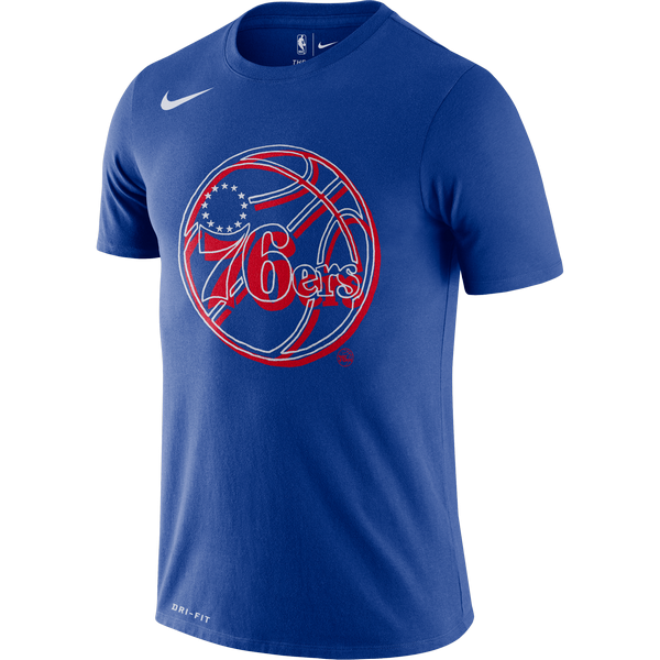 NIKE NBA PHILADELPHIA 76ERS DRI-FIT TEE RUSH BLUE