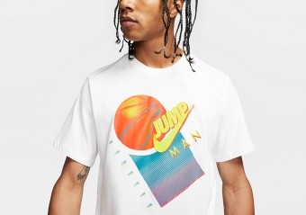 NIKE AIR JORDAN JUMPMAN GRAPHIC BASKETBALL CREW TEE WHITE