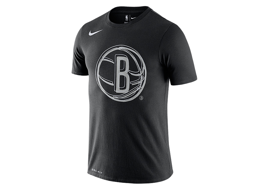NIKE NBA BROOKLYN NETS LOGO DRI FIT TEE BLACK