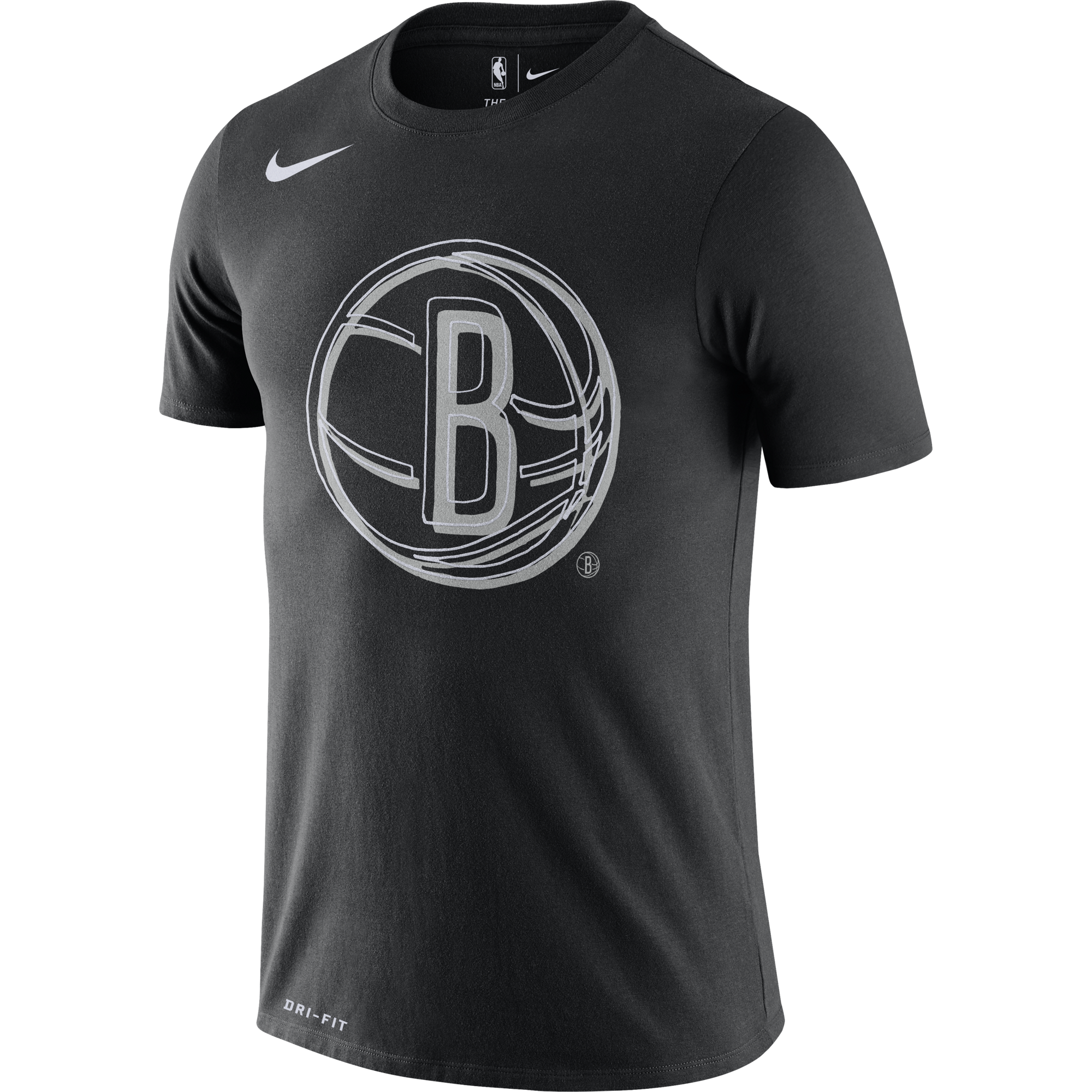 NIKE NBA BROOKLYN NETS LOGO DRI-FIT TEE BLACK