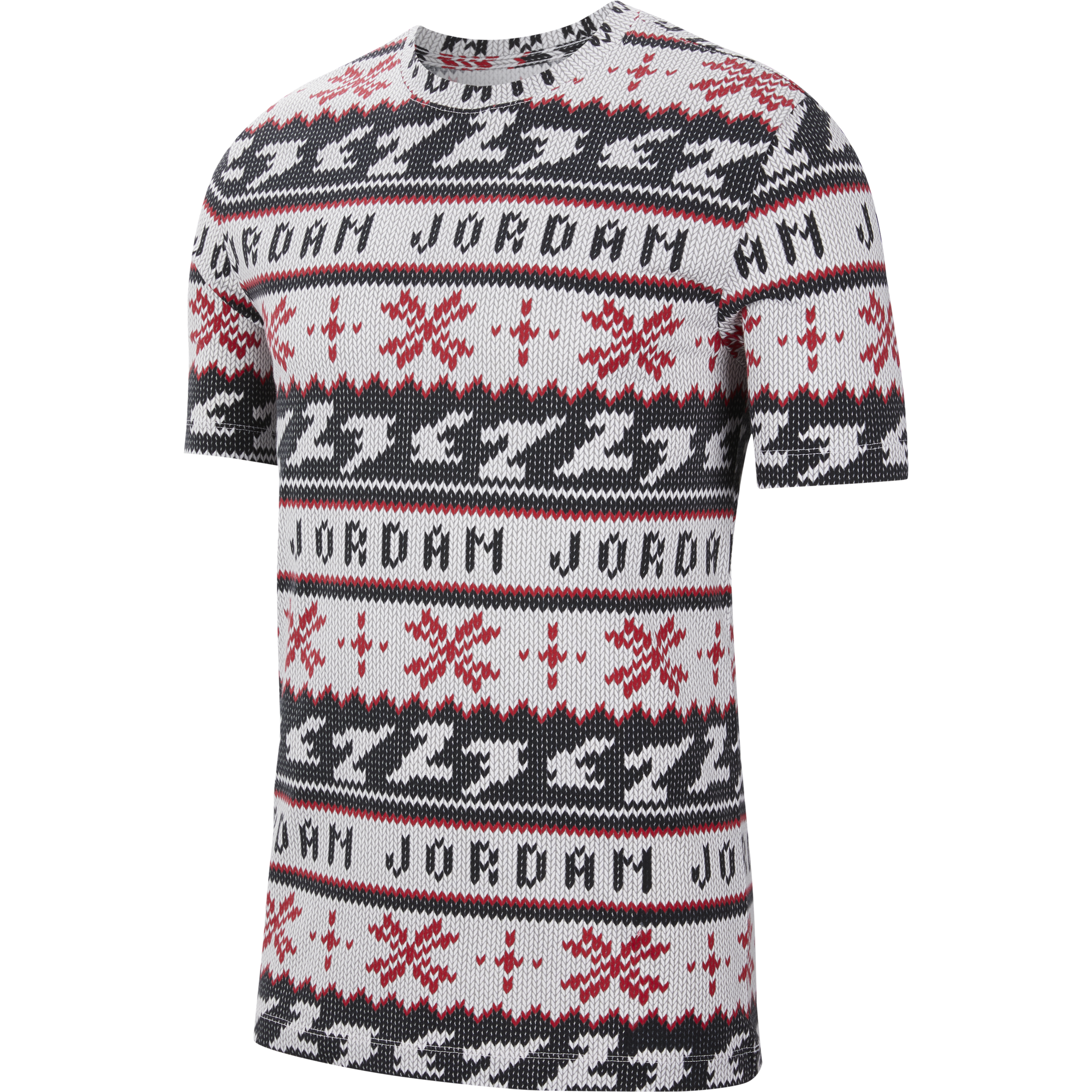 NIKE AIR JORDAN UGLY SWEATER CHRISTMAS CREW TEE UNIVERSITY RED