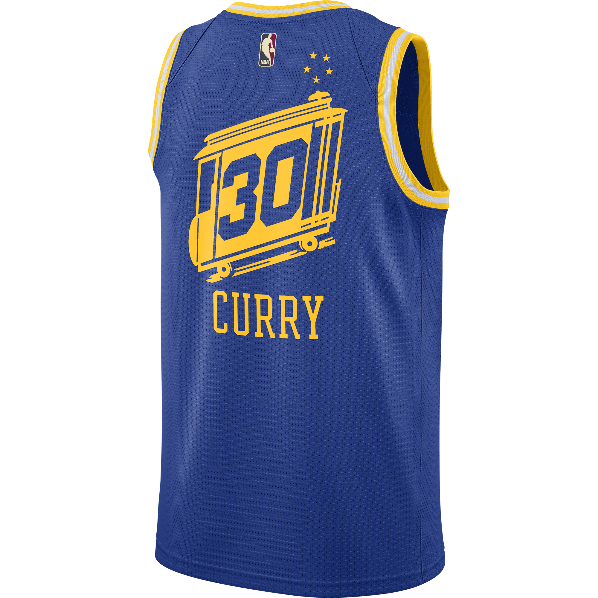 Nike Men's Stephen Curry Golden State Warriors Hardwood Classics Swingman Jersey - White/Blue M