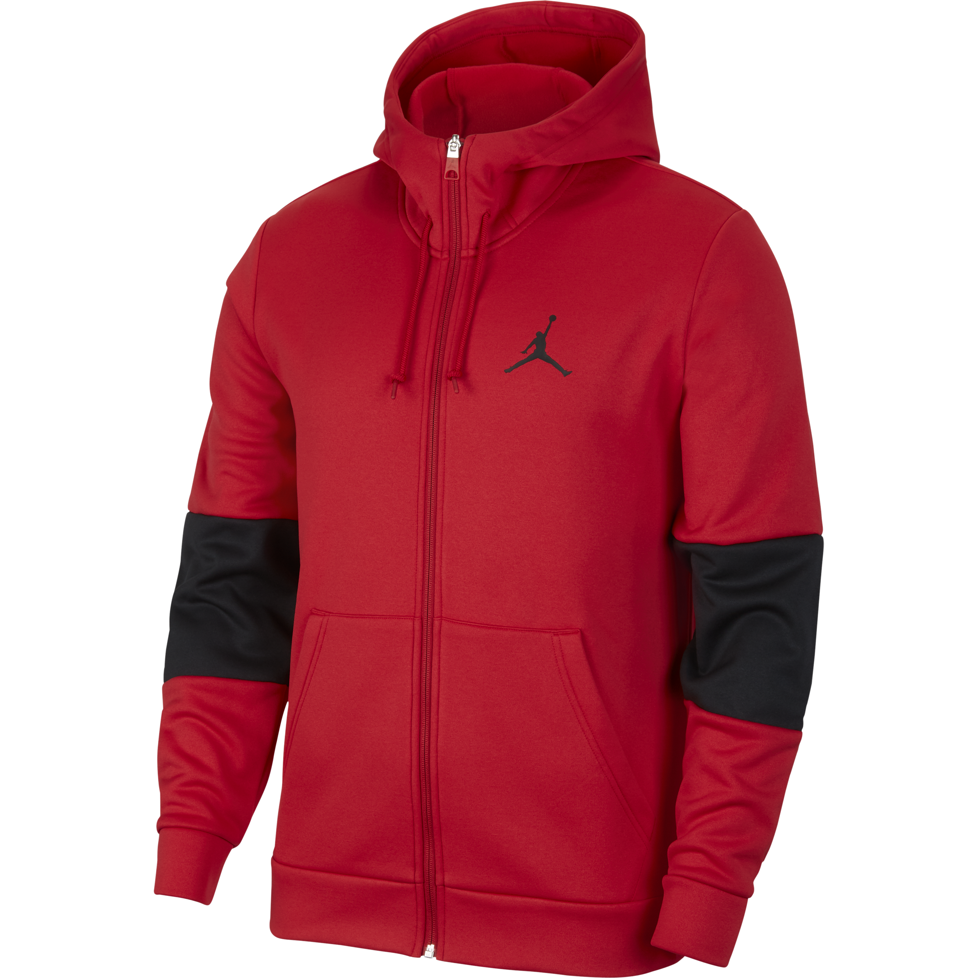 NIKE AIR JORDAN THERMA FLEECE FULL-ZIP HOODIE GYM RED