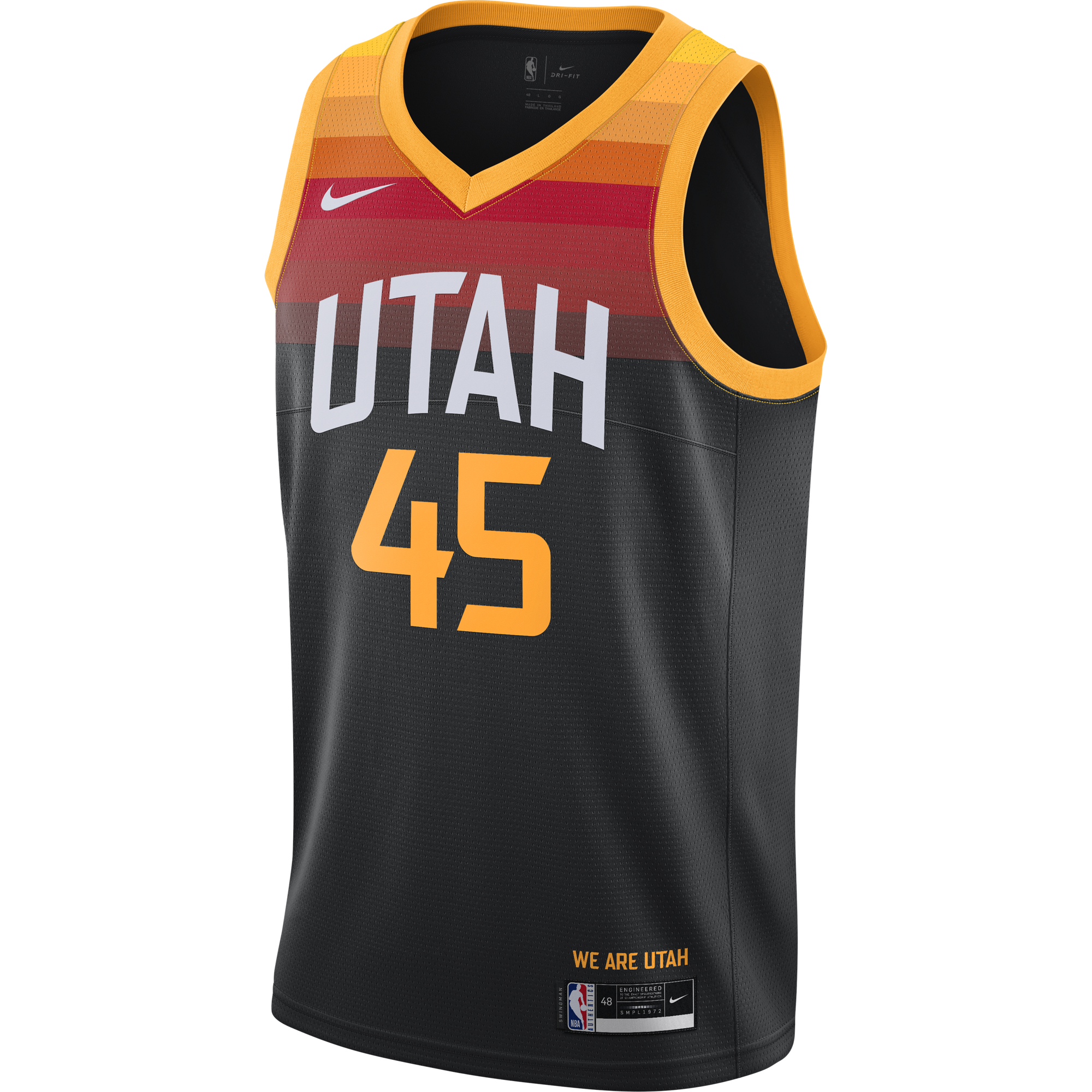 NIKE NBA UTAH JAZZ DONOVAN MITCHELL CITY EDITION SWINGMAN JERSEY BLACK