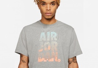 NIKE AIR JORDAN JUMPMAN CLASSICS GRAPHIC CREW TEE CARBON HEATHER