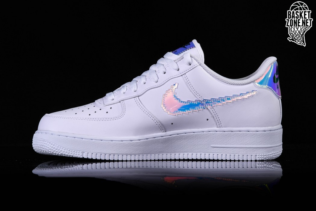 air force 1 iridescent pixel white