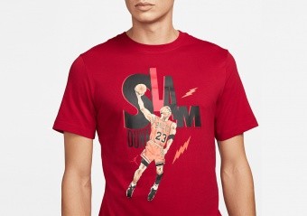 NIKE AIR JORDAN GAME 5 CREW TEE GYM RED