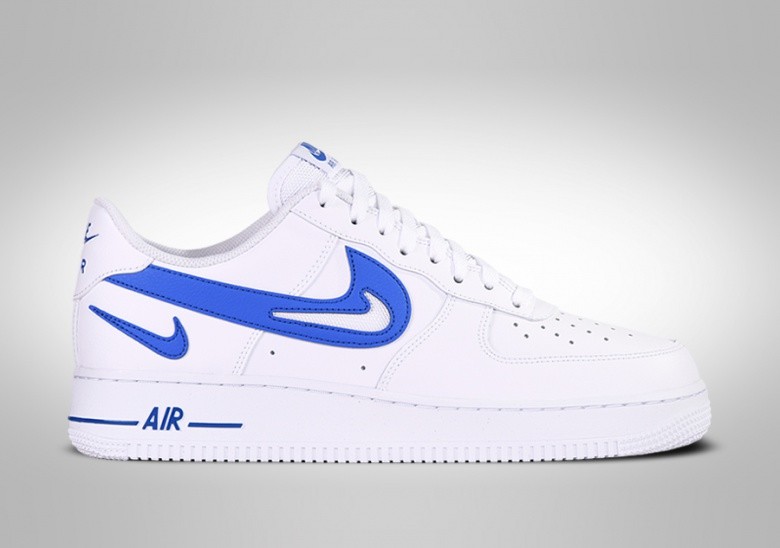 NIKE AIR FORCE 1 LOW '07 FM CUT OUT SWOOSH WHITE BLUE