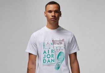 NIKE AIR JORDAN BRAND GRAPHIC CREW 2 TEE WHITE