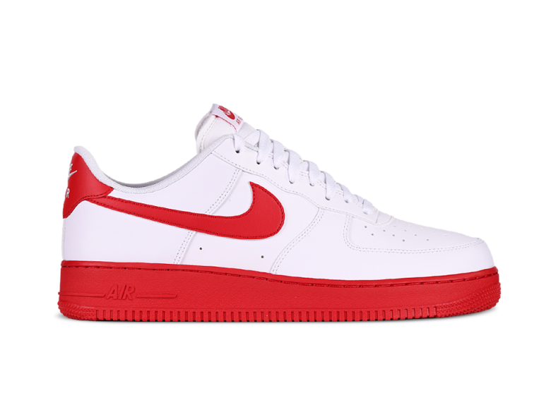 NIKE AIR FORCE 1 LOW 07 WHITE RED MIDSOLE pl.KicksManiac