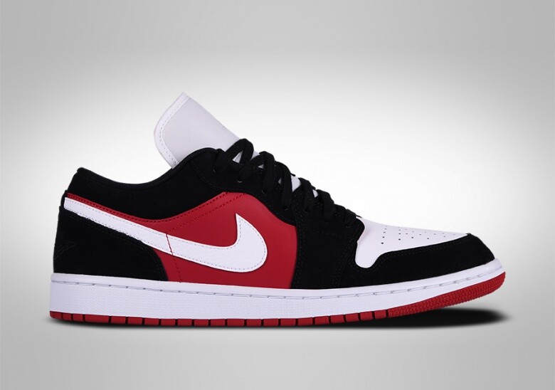 NIKE AIR JORDAN 1 RETRO LOW BLACK WHITE GYM RED